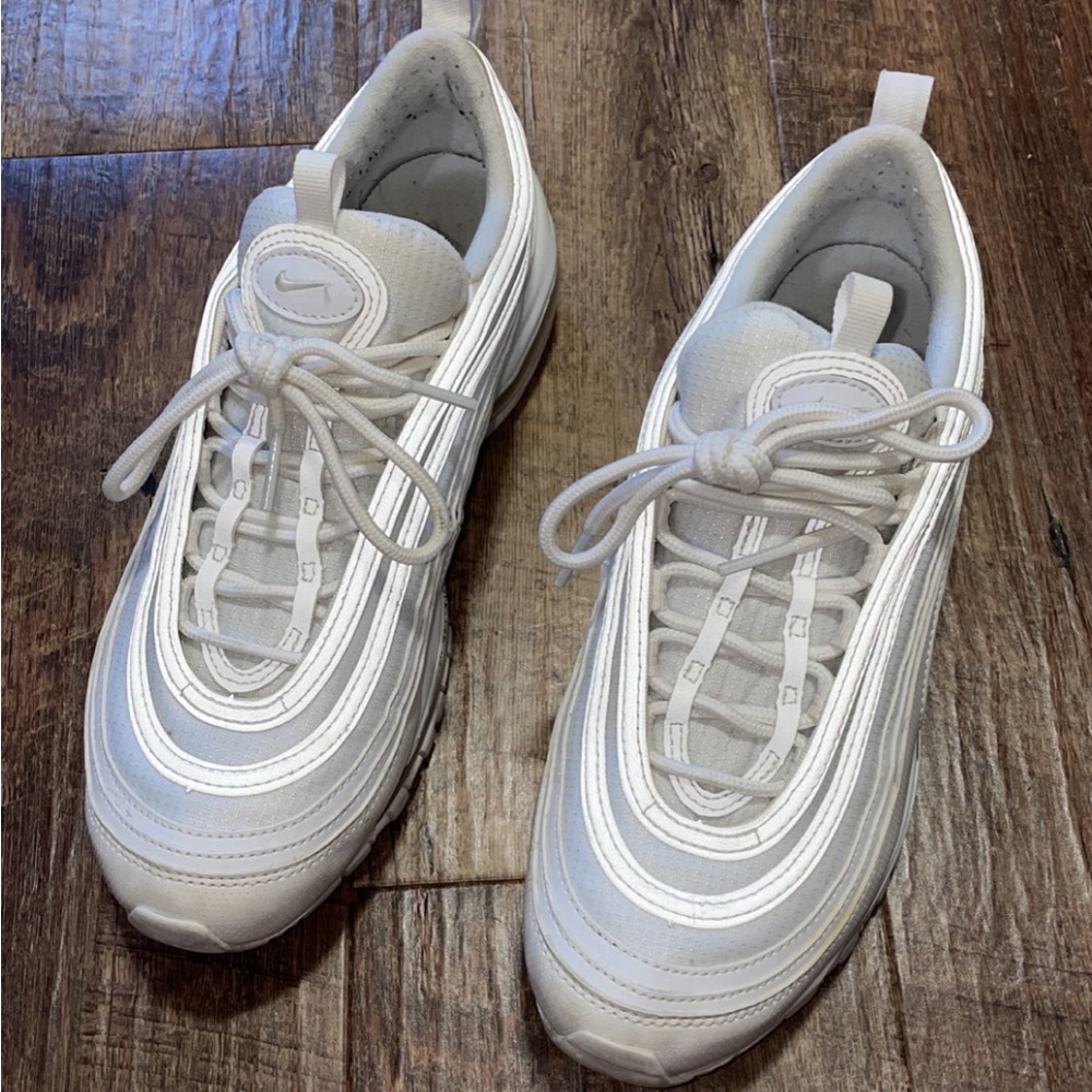 Big Kid Nike Air Max 97 white/white/metallic silver